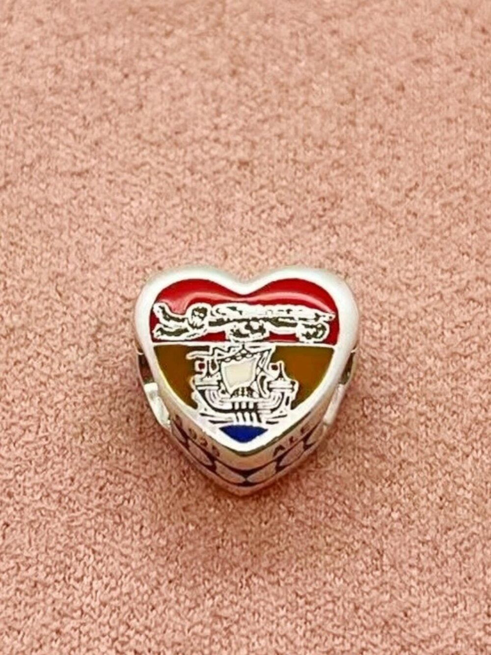 Pandora New Brunswick Flag Solid Heart Charm Travel Heart Charm Bead S925